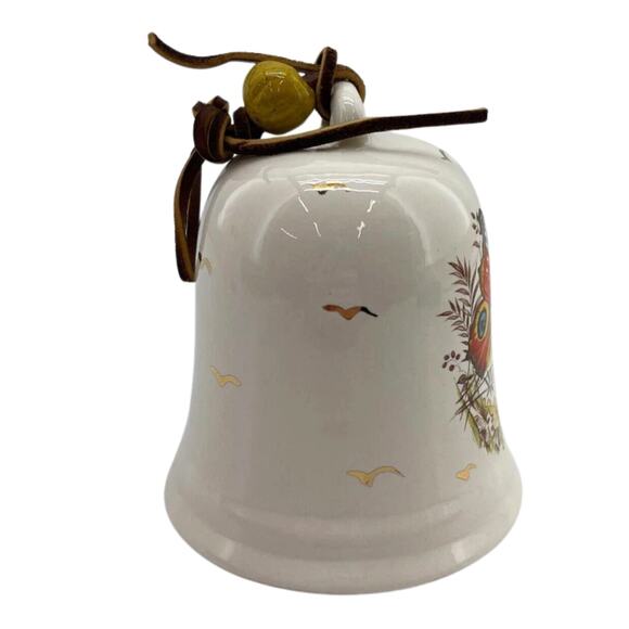 Vintage Porcelain Bell Hand Painted Butterfly Design Home Decor Accent 4.25" - Picture 7 of 13